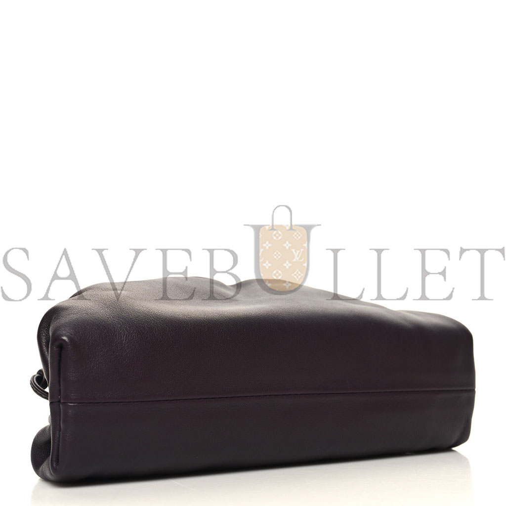 BOTTEGA VENETA BUTTER CALFSKIN THE MINI POUCH GRAPE (22*14*6cm)