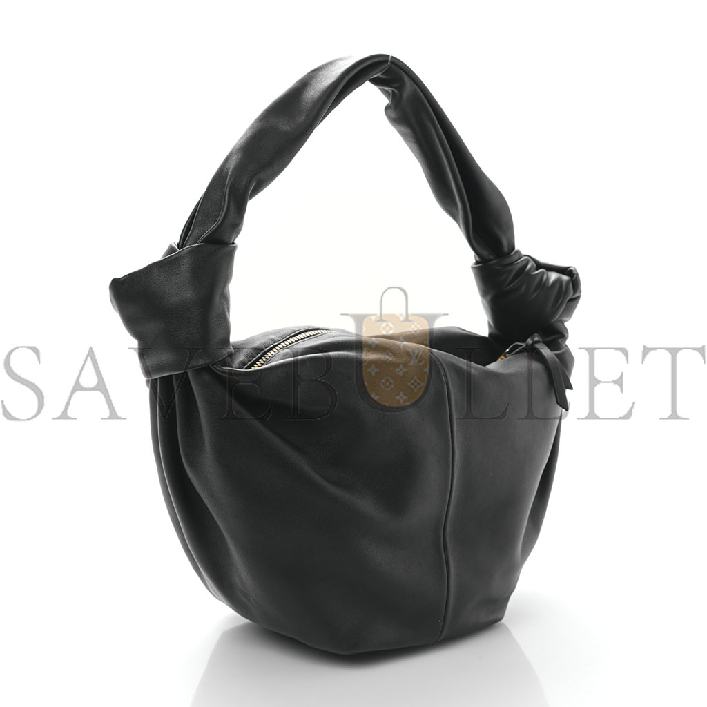 BOTTEGA VENETA NAPPA MINI DOUBLE KNOT BAG BLACK (32*18*13cm)