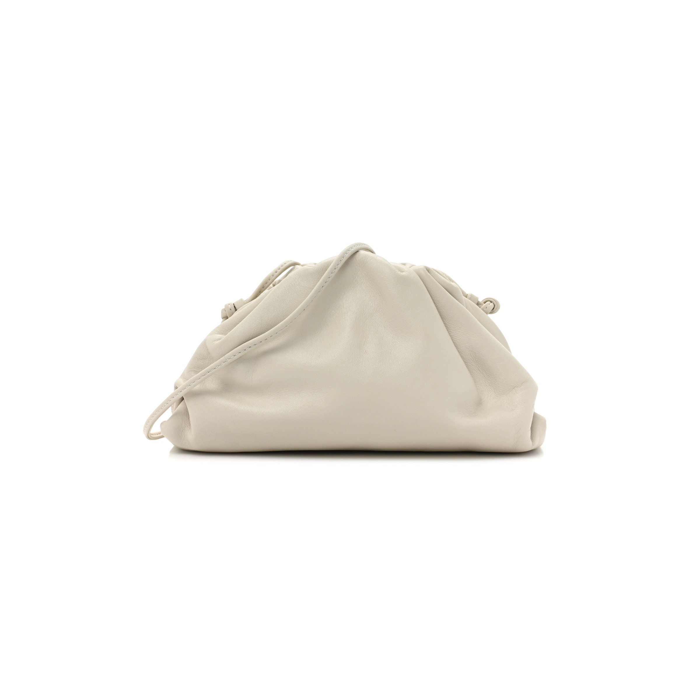 BOTTEGA VENETA BUTTER CALFSKIN THE MINI POUCH CHALK  (21*11*5cm)