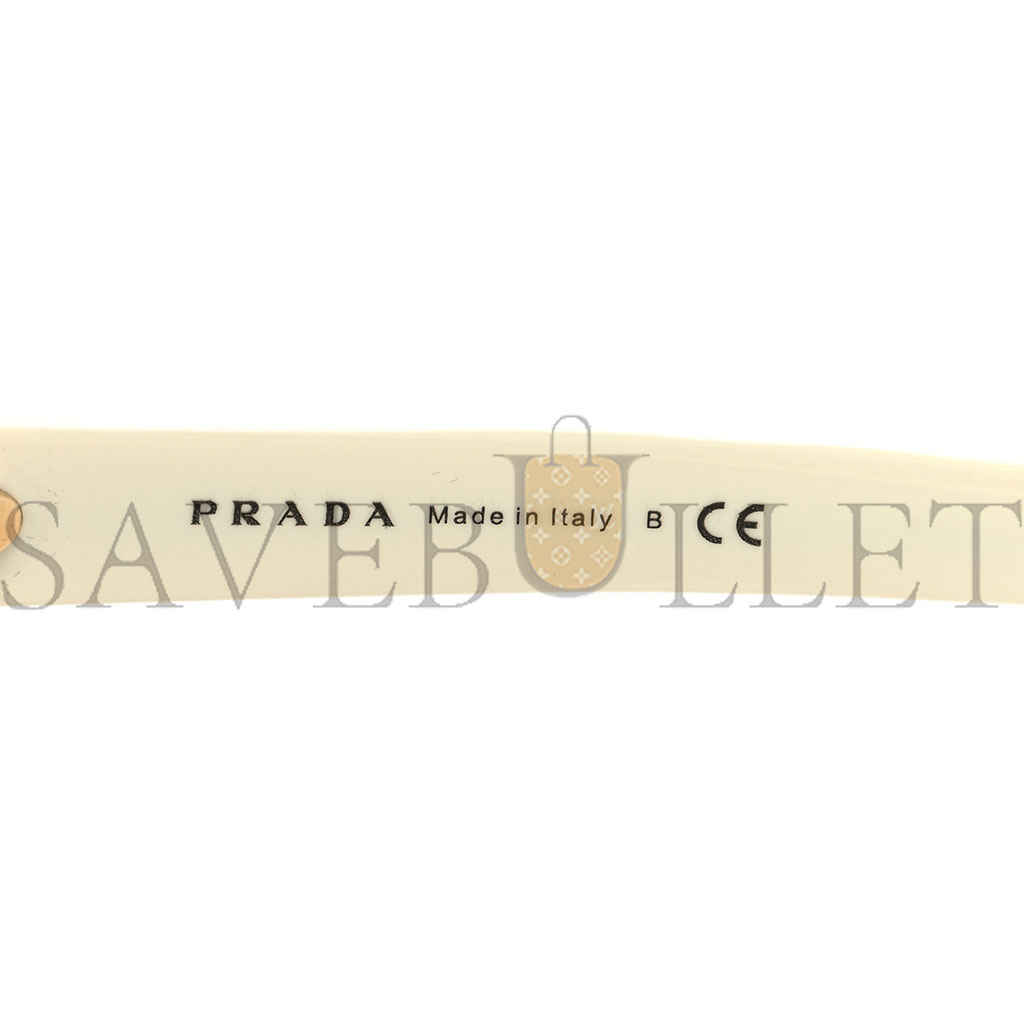 PRADA ACETATE GEOMETRIC SUNGLASSES SPR 08X WHITE