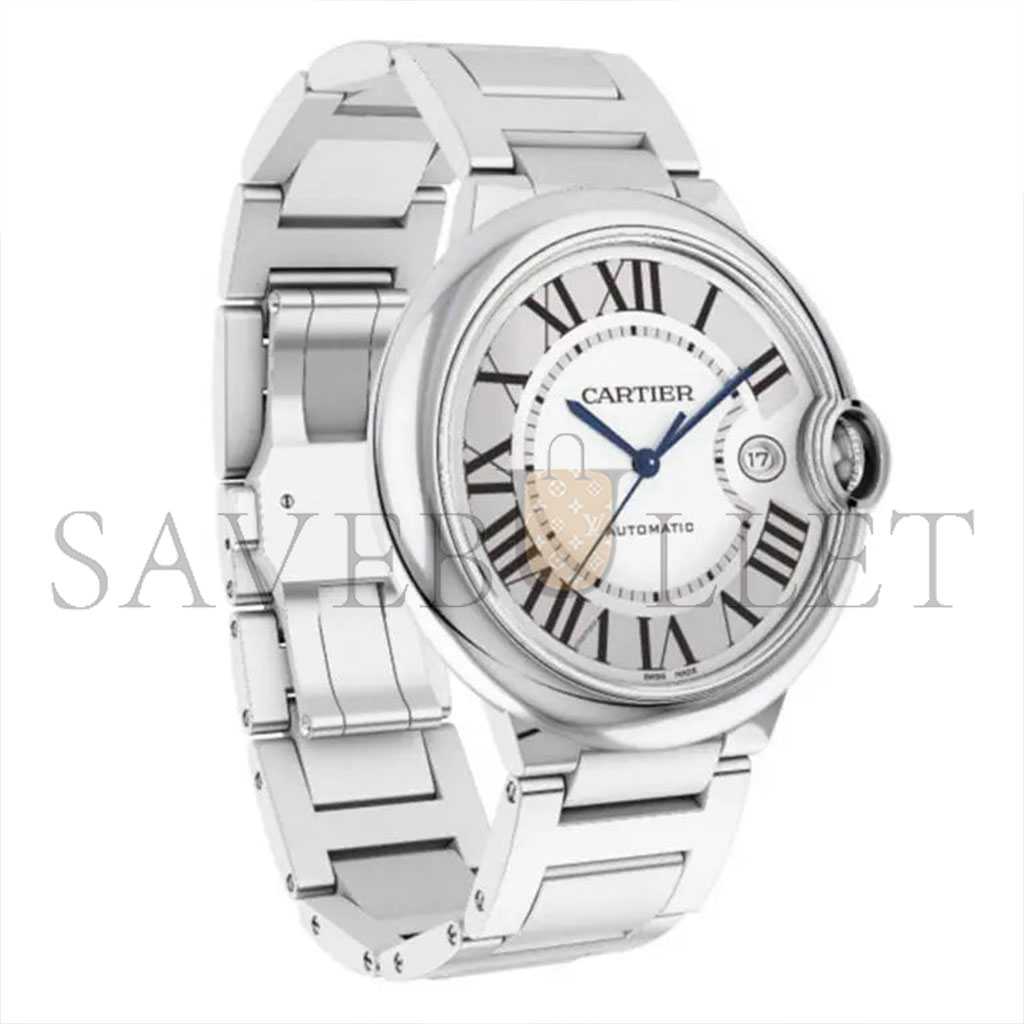 CARTIER BALLON BLEU DE SILVER SILVER STEEL CASSETTE MEN'S WATCH WSBB0049