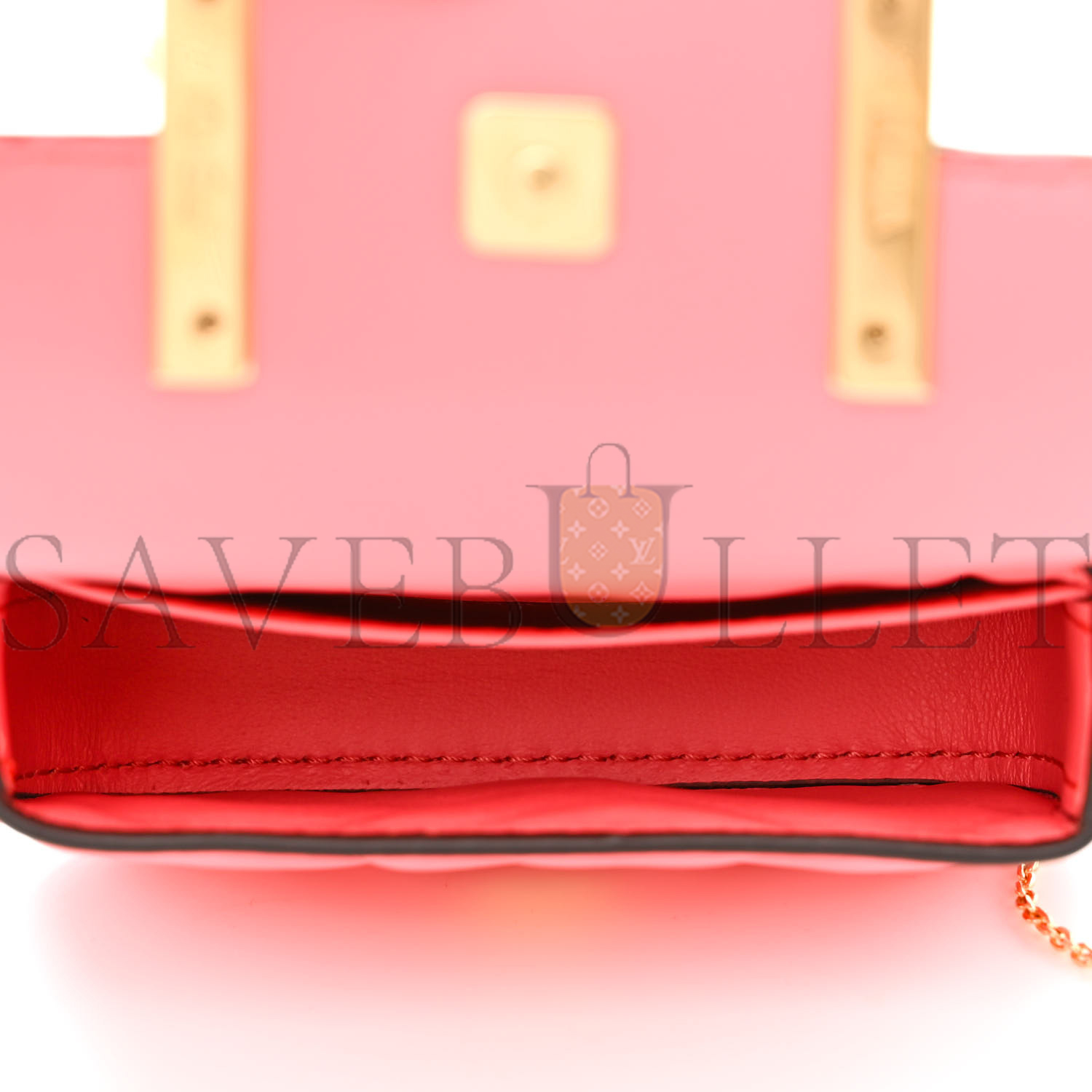 FENDI NAPPA MATISSE FF EMBOSSED NANO MAXI BUCKLE BAGUETTE CHARM PINK DALIA (11*7*3cm)