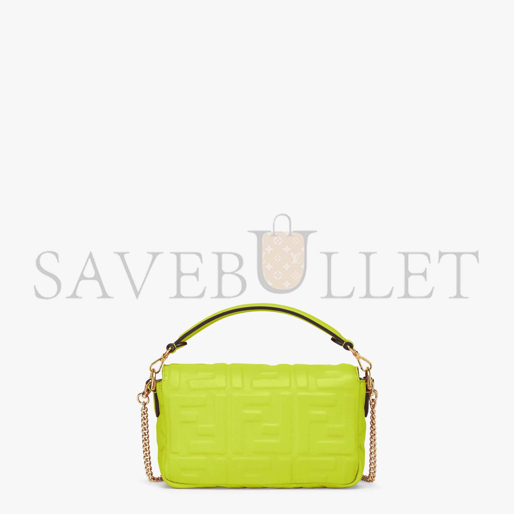 FENDI BAGUETTE MINI - ACID GREEN NAPPA LEATHER BAG 8BS017A72VF1JCM (19*11.5*4cm)