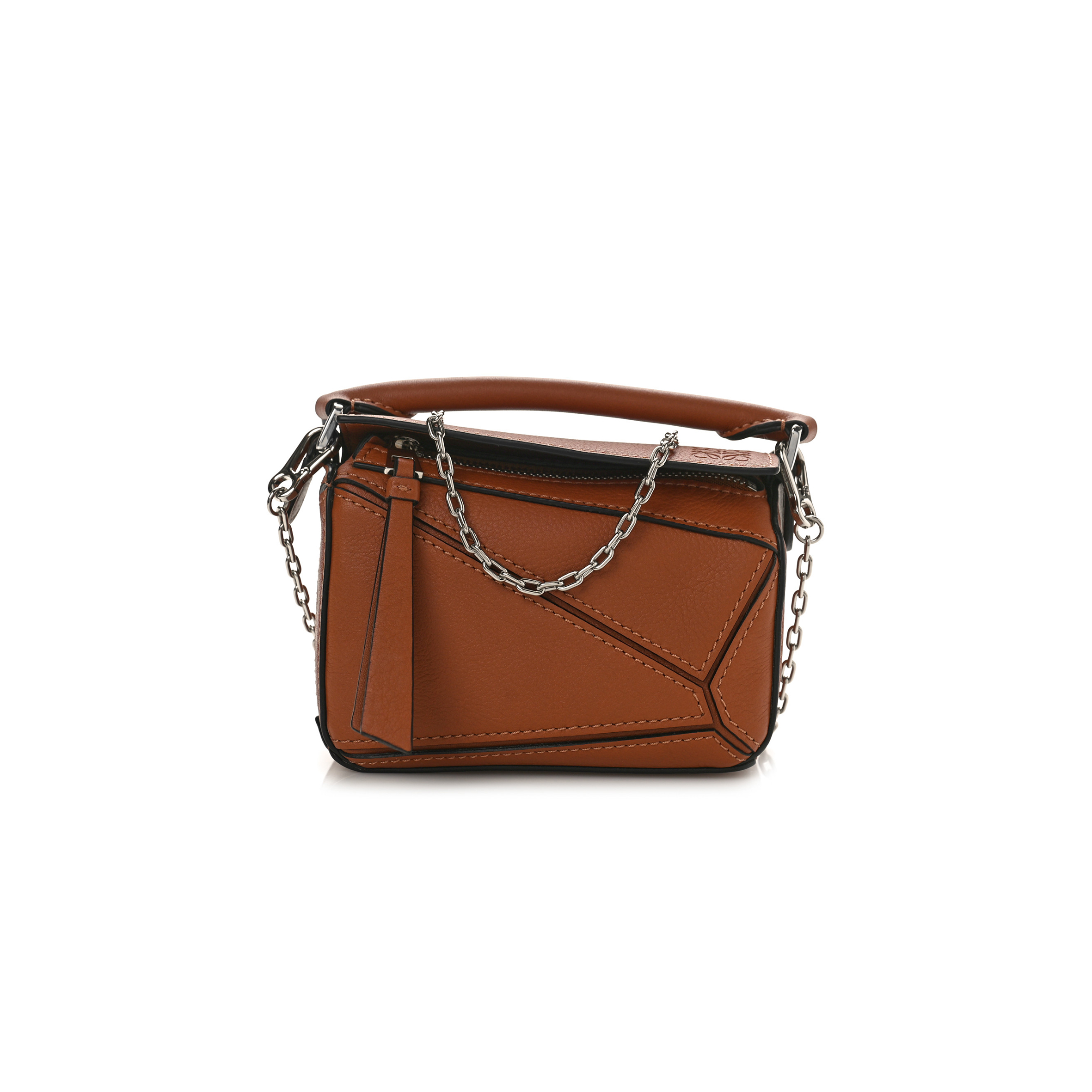 LOEWE CALFSKIN NANO PUZZLE BAG TAN (13*10*6cm)