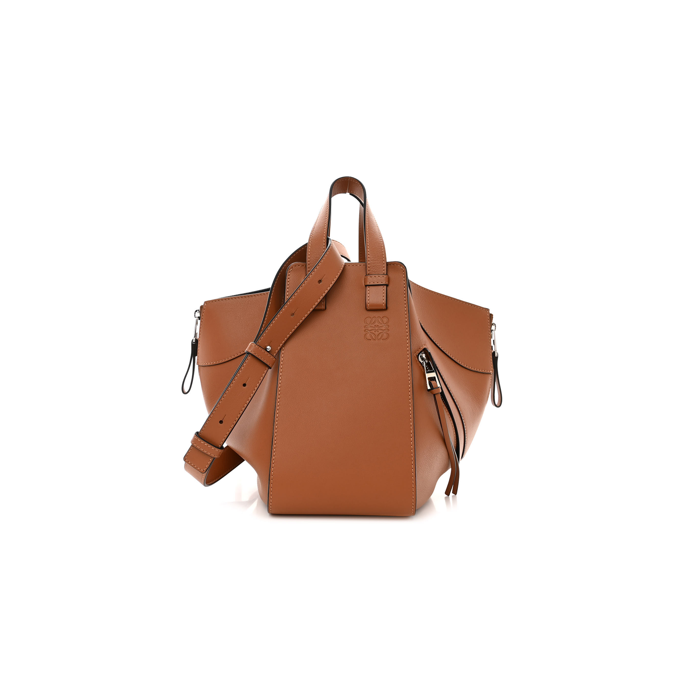 LOEWE CALFSKIN SMALL HAMMOCK SHOULDER BAG TAN (30*25*13.5cm)