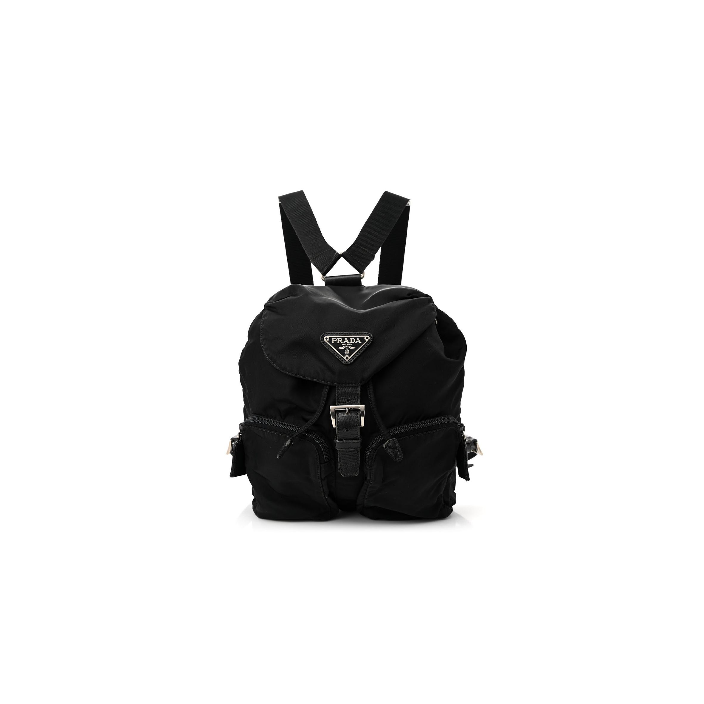 PRADA TESSUTO NYLON SAFFIANO SMALL BACKPACK BLACK (29*23*10cm)