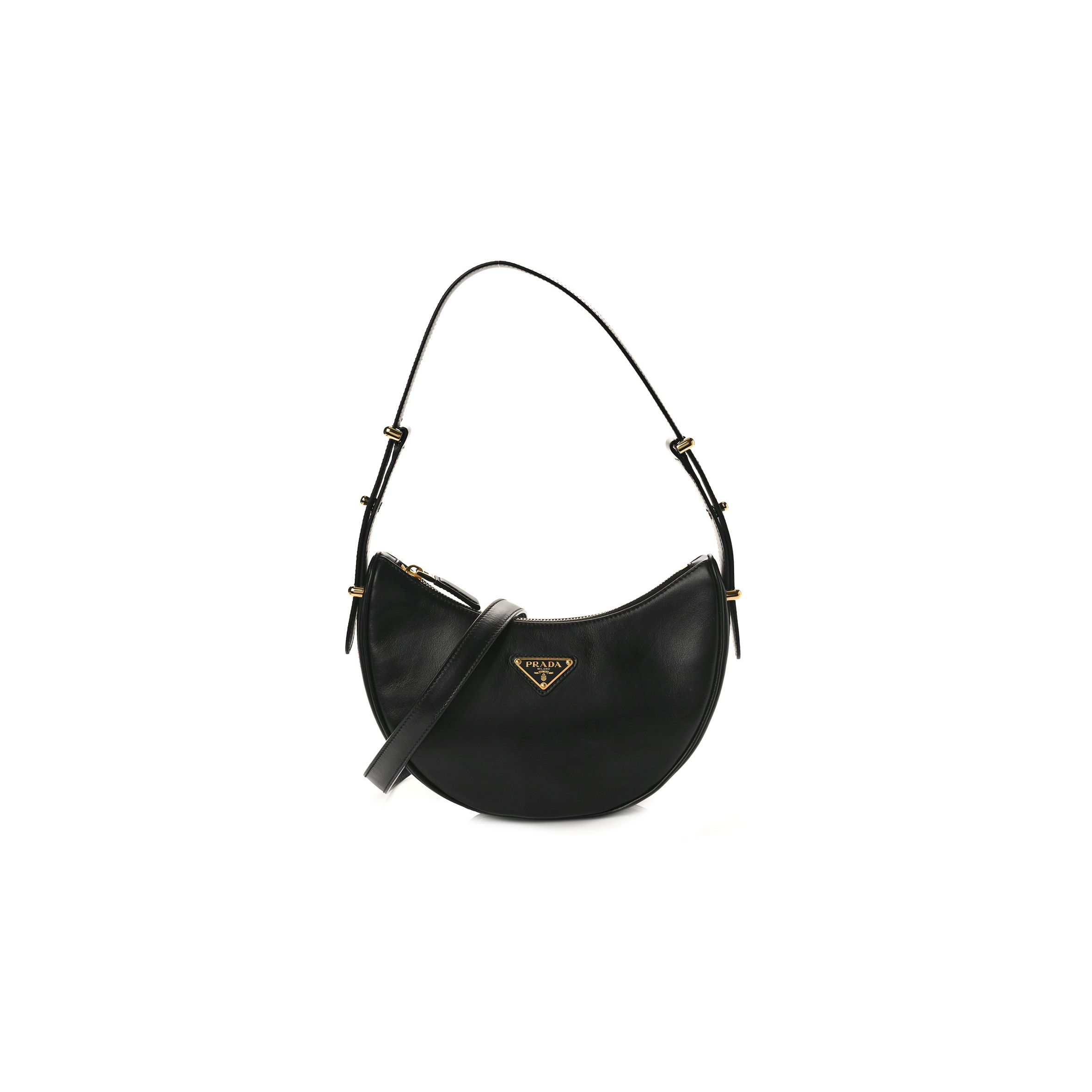 PRADA NAPPA ARQUE SHOULDER BAG BLACK (23*14*6cm)