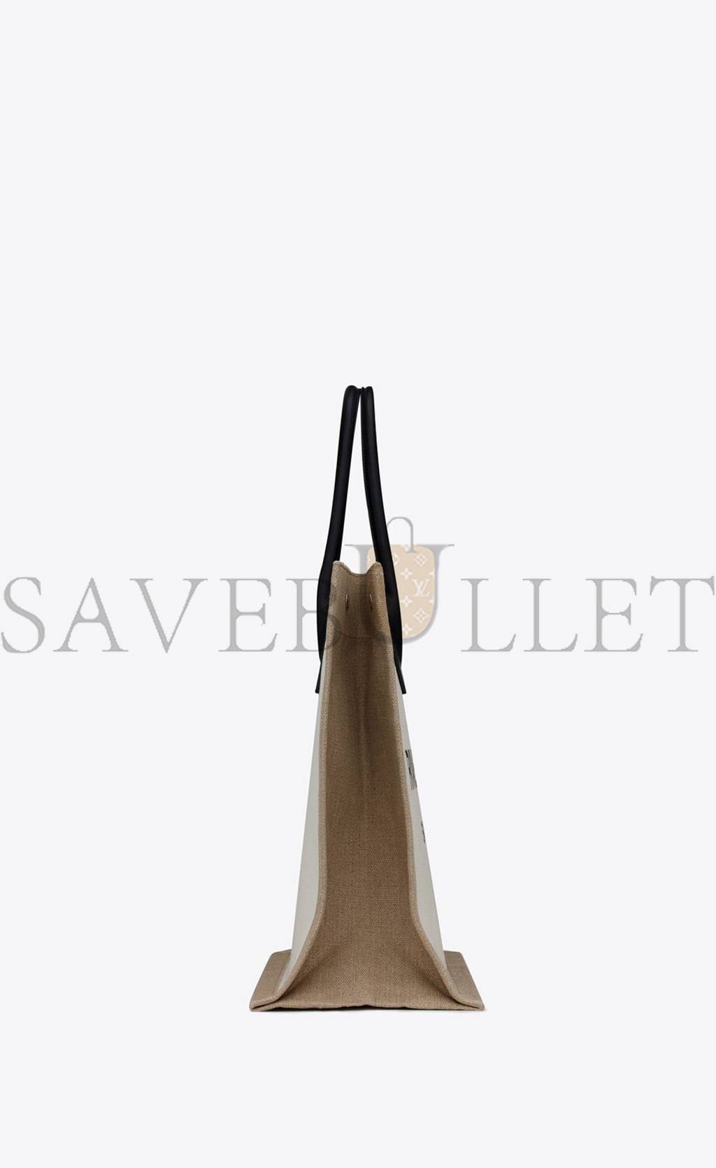 YSL RIVE GAUCHE TOTE BAG IN LINEN AND LEATHER 499290FAABR9054 (48*36*16cm)