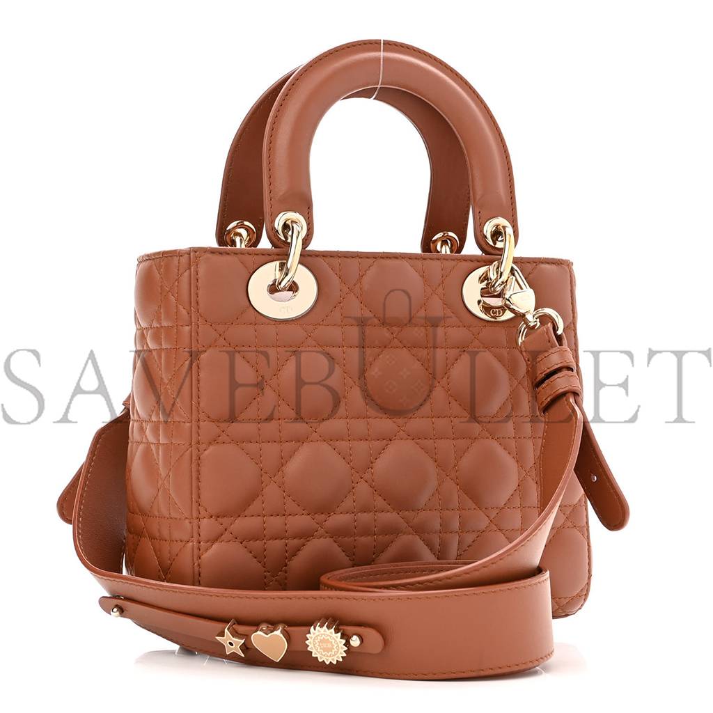 DIOR CALFSKIN CANNAGE SMALL MY ABCDIOR LADY DIOR TAN (20*18*6.4cm)