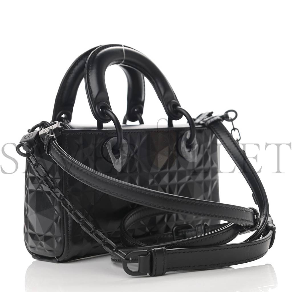 DIOR CALFSKIN CANNAGE DIAMOND MICRO LADY D-JOY BLACK (17*10*8.9cm)