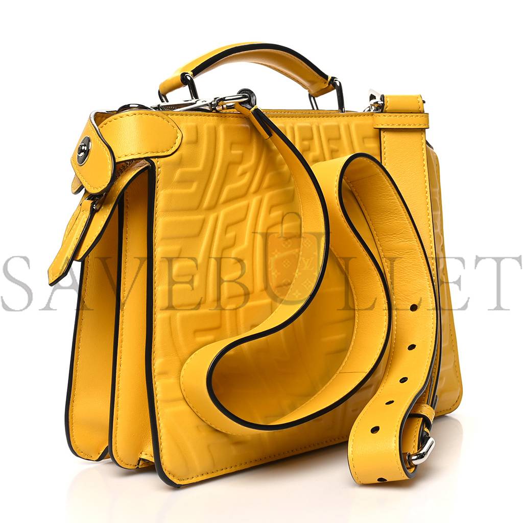 FENDI X SARAH COLEMAN NAPPA FF FISH EYE EMBOSSED MINI PEEKABOO I SEE U SATCHEL MIMOSA (25*20*10cm)